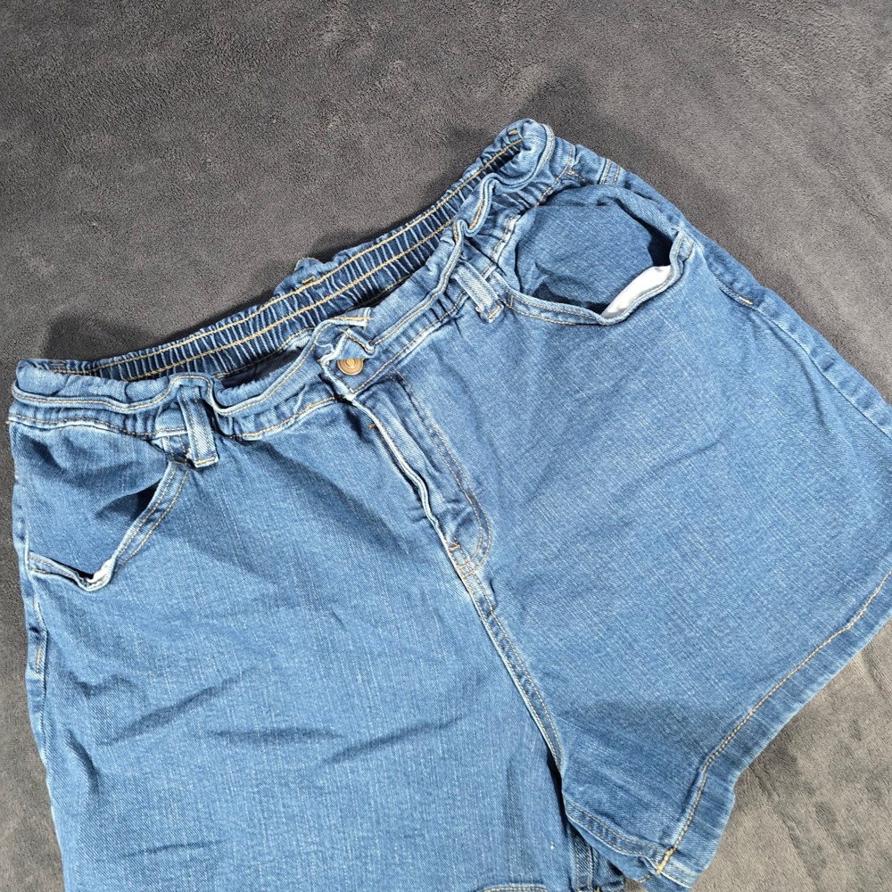 Time and Tru Denim Shorts Elastic‎ Waist Pull On Casual Comfy Size 14